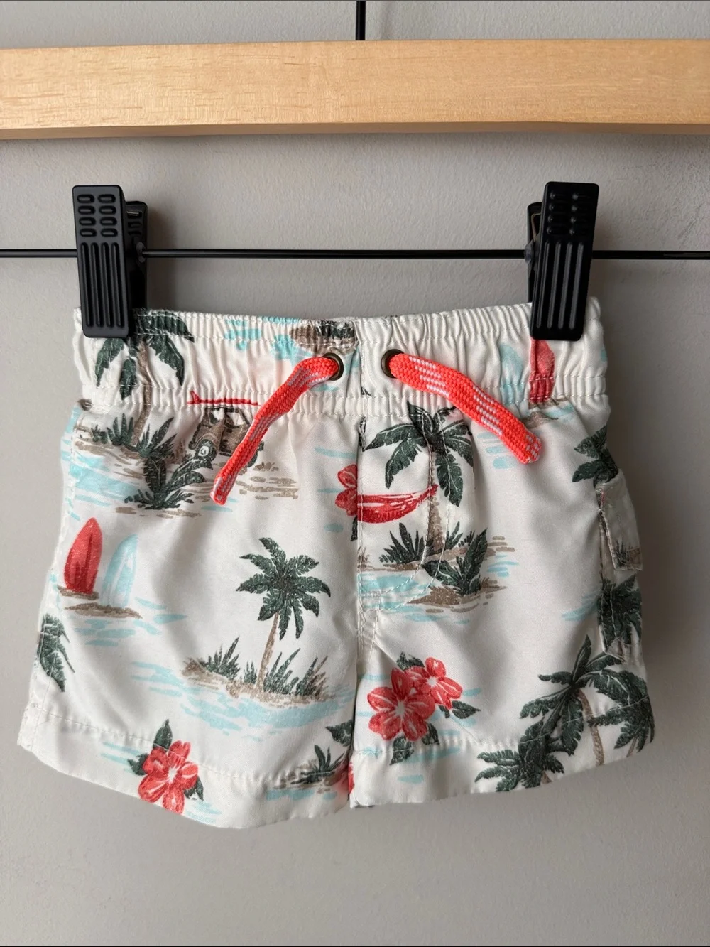 Carter’s Tropical Palm Tree Swim Trunks Baby Boys 3M Hawaiian Beach